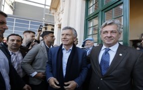 El ex Presidente Mauricio Macri visitó la expo ganadera de La Rural y, en un breve contacto con la prensa, expresó su apoyo al campo