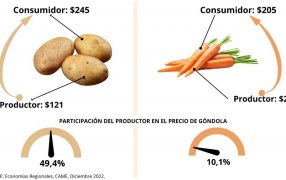 Índice de Precios en Origen y Destino: en Diciembre se registró una brecha de precios entre campo y góndola de 3,4 veces