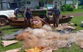 Misiones: Acciones conjuntas contra la caza y pesca ilegal en el Lago Urugua-í, desmantelan campamento furtivo