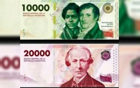 Se confirmó la fecha en la que entrarán en circulación los nuevos billetes de 10.000 pesos y 20.000 pesos