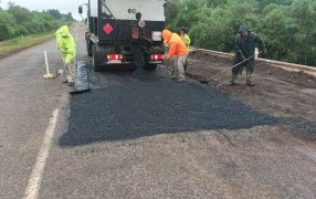 Ruta Provincial Nº 1: Se reparó una alcantarilla y se bacheo la calzada principal en Apóstoles