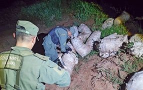 Arrojaron más de 600 kilos de marihuana desde una canoa: Los individuos zarparon con dirección a Paraguay al ser descubiertos