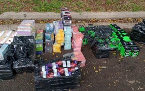 Detención en Posadas: Llevaba más de 23 millones de pesos en cigarrillos electrónicos de contrabando