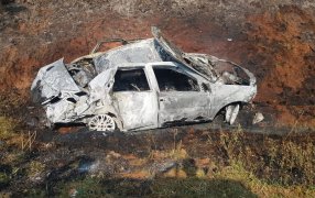 Misiones: Automovilista falleció tras el despiste e incendio de su vehículo, el siniestro ocurrió sobre la Ruta Nacional N° 14, en San Vicente
