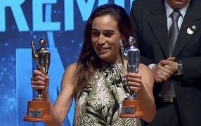Lionel Messi y Belén Casetta, ganadores del Olimpia de Oro 2023