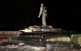 Gendarmería Nacional secuestró más de siete mil kilos de marihuana transportados en un camión de bandera brasileña