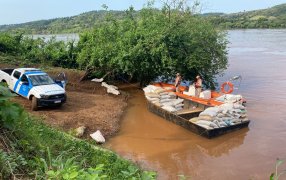 Prefectura Naval Argentina secuestró más de nueve toneladas de soja, fue en la localidad misionera de El Soberbio