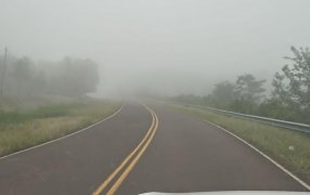 Este día lunes temprano: Densos bancos de neblina en Ruta Misioneras