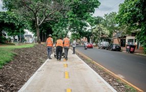 Posadas: Demarcación de bicisendas en la Avenida Corrientes