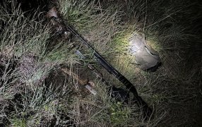 Cazador furtivo se ocultaba en la banquina con sus presas y armamento