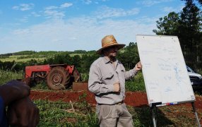Misiones: En la chacra de Dutka en la localidad de 25 de Mayo, capacitación para evitar erosión y retener el agua