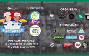 Posadas: Cinco mil pizzas a beneficio, será este viernes 28 y sábado 29 de Abril en La Cascada de la Costanera