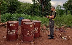Misiones: Gendarmería Nacional realizó incautación de setecientos litros de combustible en de Eldorado, a unos mil metros del limite internacional fronterizo
