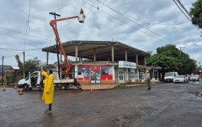 Actualización: Con refuerzos, avanzan las reparaciones del tendido eléctrico en la ciudad misionera de Puerto Iguazú