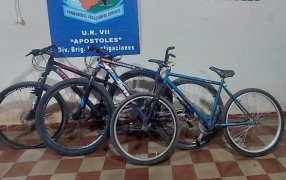 Apóstoles: Se recuperó una bicicleta sustraída, hay dos menores demorados y otras dos bicis secuestradas