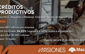 Nueva línea de créditos productivos del Banco Macro con tasa bonificada por la provincia de Misiones