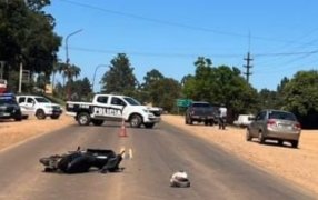 Bernardo de Irigoyen: Siniestro vial entre un motociclista y una ciclista sobre la Ruta Nacional N° 14, dejó dos personas lesionadas