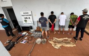 Banda delictiva capturada en la ciudad de Posadas, además de objetos robados tenían el pelaje disecado de un puma