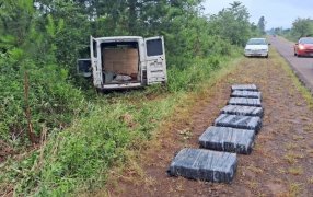 Fue detenido mientras transportaba más de 180 kilos de marihuana: El individuo intentó darse a la fuga ante la presencia del personal de Gendarmería Nacional