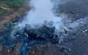 Posadas: Incendio de un contenedor de basura sin heridos, solo se registraron daños materiales