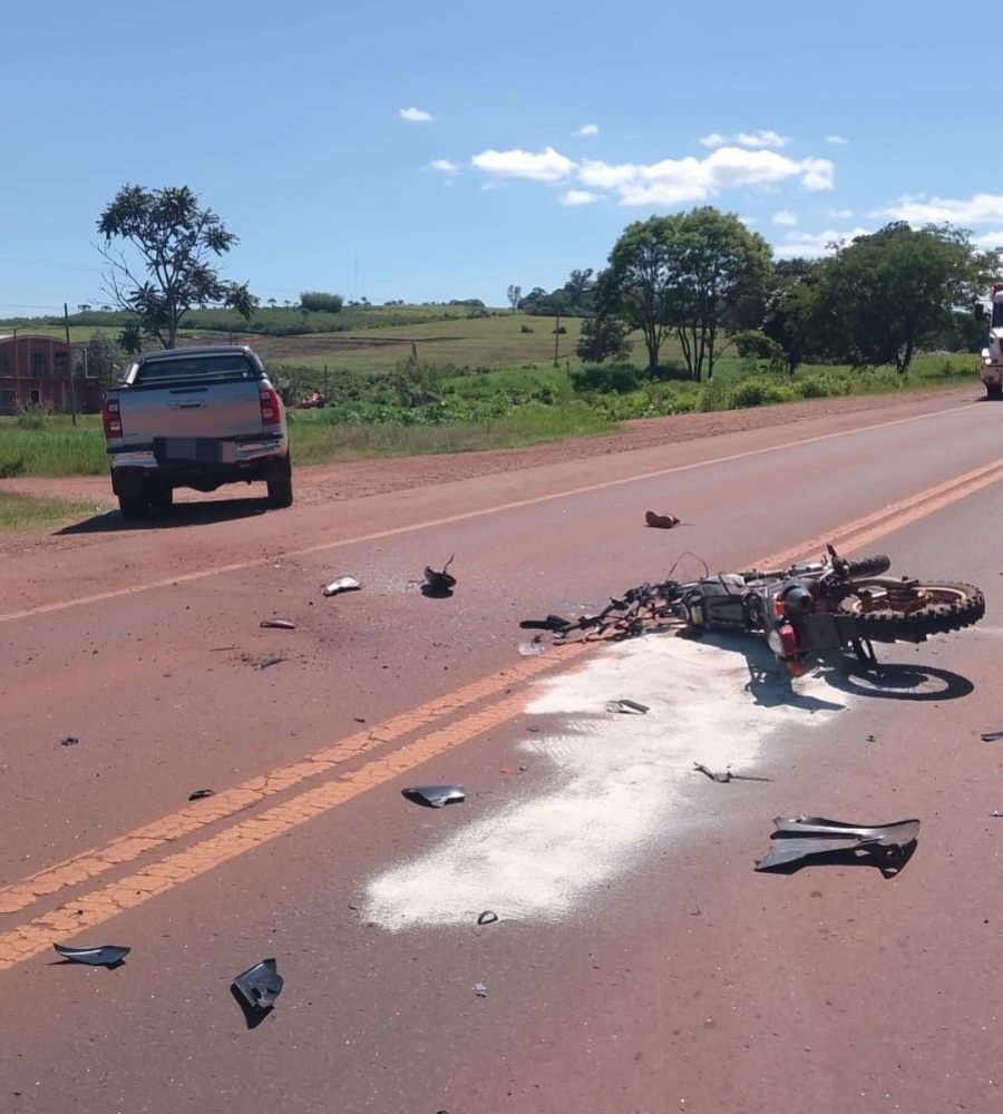 Salto Encantado: Siniestro vial sobre la Ruta Nacional Nº 14 dejó un motociclista con lesiones graves