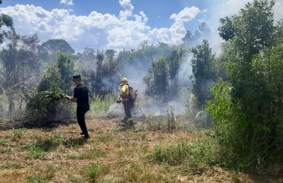 Controlaron un principio de foco ígneo en una zona de malezas en la ciudad de Leandro N. Alem