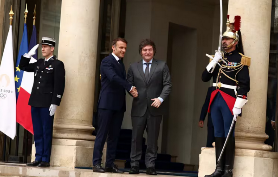 Francia: Javier Milei se reunió con Emmanuel Macron antes de la inauguración de los Juegos Olímpicos