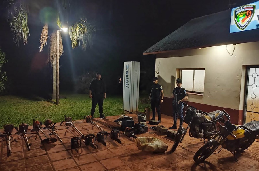 Misiones: A través de operativos nocturnos recuperaron desmalezadoras y motosierras robadas a vecinos de Villa Bonita