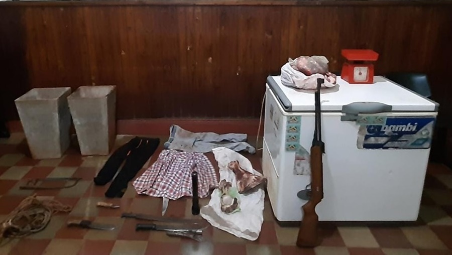 Concepción de la Sierra: Arrestaron a dos mujeres, un joven y secuestraron carne faenada
