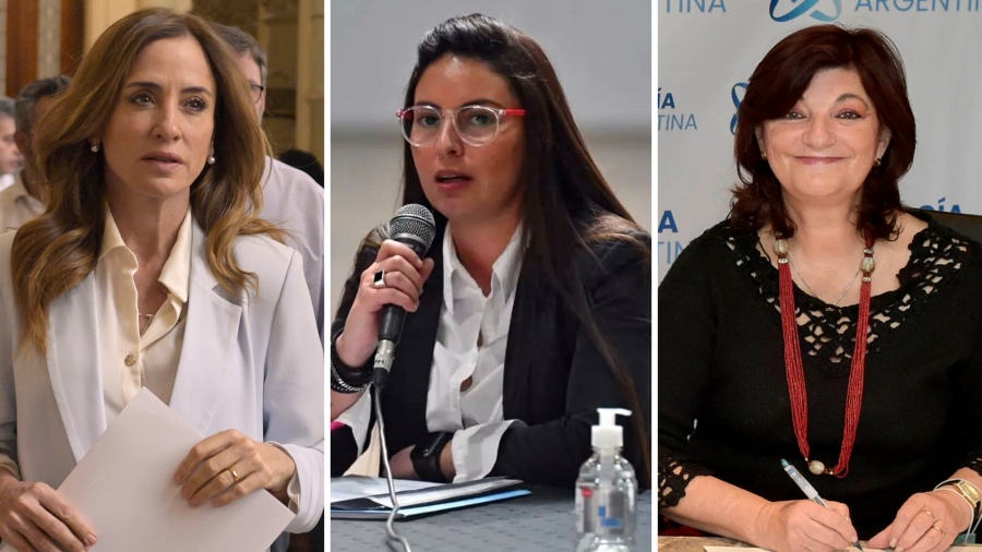 Las nuevas Ministras del Gabinete: Tolosa Paz a Desarrollo Social; Mazzina a Mujeres, Géneros y Diversidad y Kelly Olmos a Trabajo