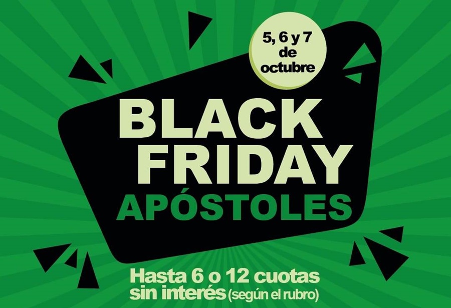 Hasta el martes 19 de Septiembre los comercios podrán sumarse al Black Friday Apóstoles, que estará vigente del 5 al 7 de Octubre