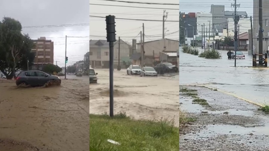 Chubut: Un fuerte temporal de lluvia causó problemas en la ciudad de Comodoro Rivadavia, anegamientos, daños en edificios y complicaciones en varios barrios
