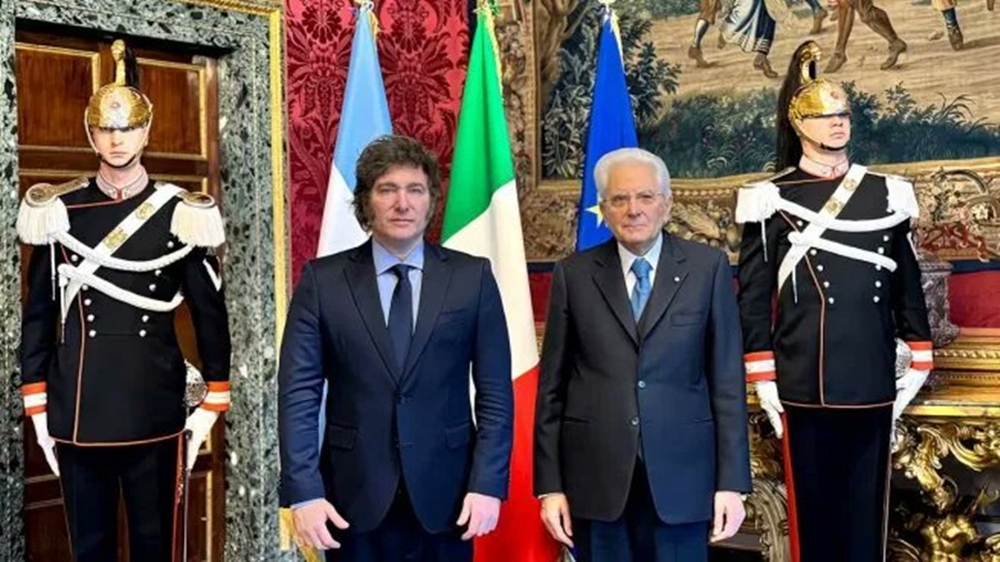 El Jefe de Estado argentino Javier Milei se reunió con el Presidente de Italia, Sergio Mattarella