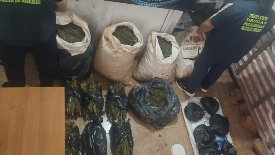 Allanamiento en la ciudad de Posadas: Secuestraron casi 60 kilos de marihuana en un inquilinato
