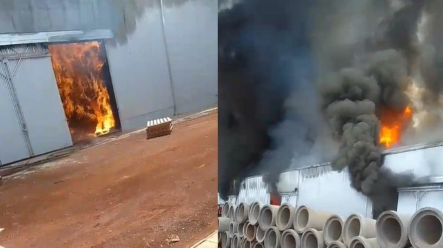 Corrientes: Incendio de grandes dimensiones en un galpón de la Cooperativa Agrícola en la localidad de Colonia Liebig, de la yerbatera Playadito sobre Ruta N° 71