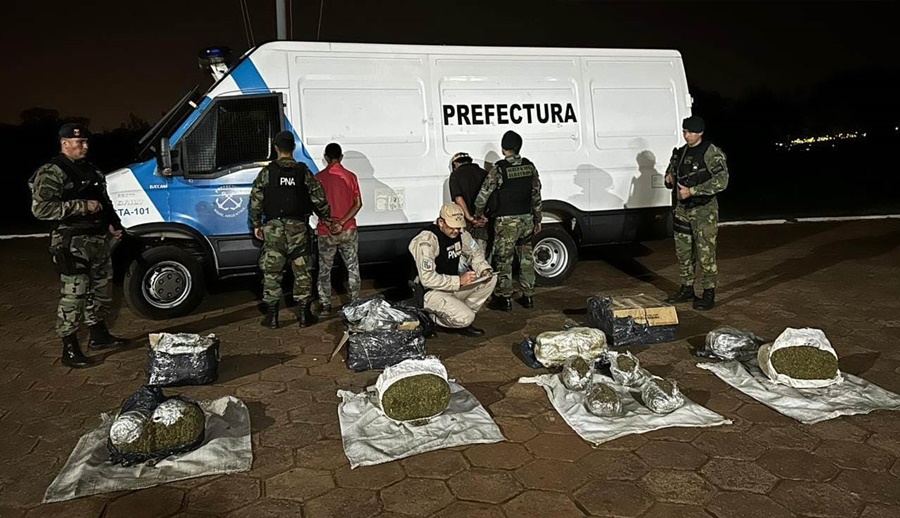 La Prefectura Naval secuestró más de 18 kilos de marihuana en Misiones, hay dos detenidos