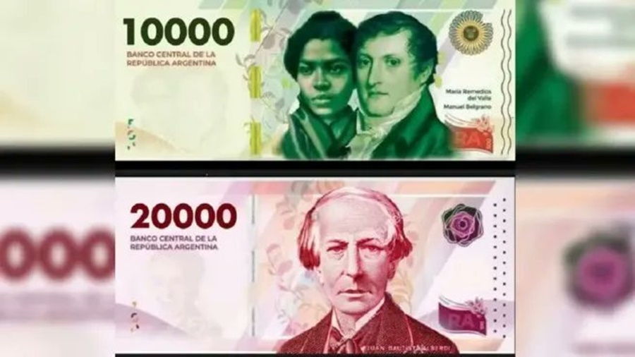 Se confirmó la fecha en la que entrarán en circulación los nuevos billetes de 10.000 pesos y 20.000 pesos