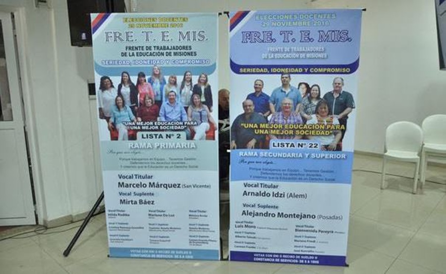 Elecciones de los docentes misioneros: Ganó el Frente de Trabajadores de la Educación de Misiones con sus Listas 2 y 22 se impuso en las Ramas; Primaria, Secundaria y Superior