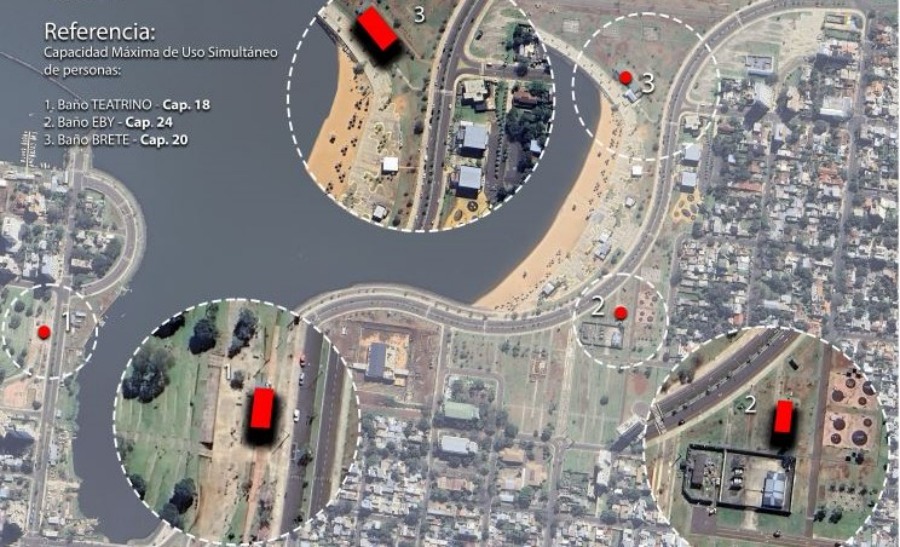 Más y mejores sanitarios públicos en la Costanera de la ciudad de Posadas: Actualmente son 14 los sanitarios, 12 en funcionamiento, abiertos las 24 horas y 2 en construcción