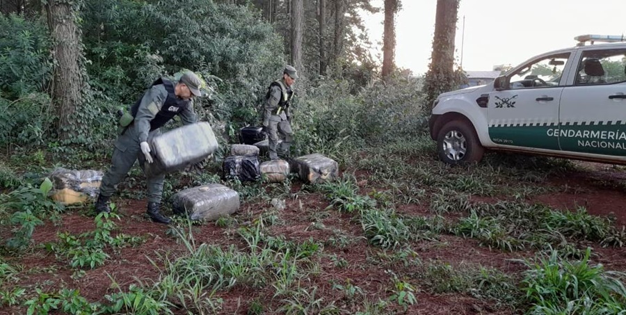 Fueron sorprendidos arrojando bultos con marihuana a un pinal, dos personas que se trasladaban sobre una camioneta se dieron a la fuga ante la presencia de Gendarmería Nacional
