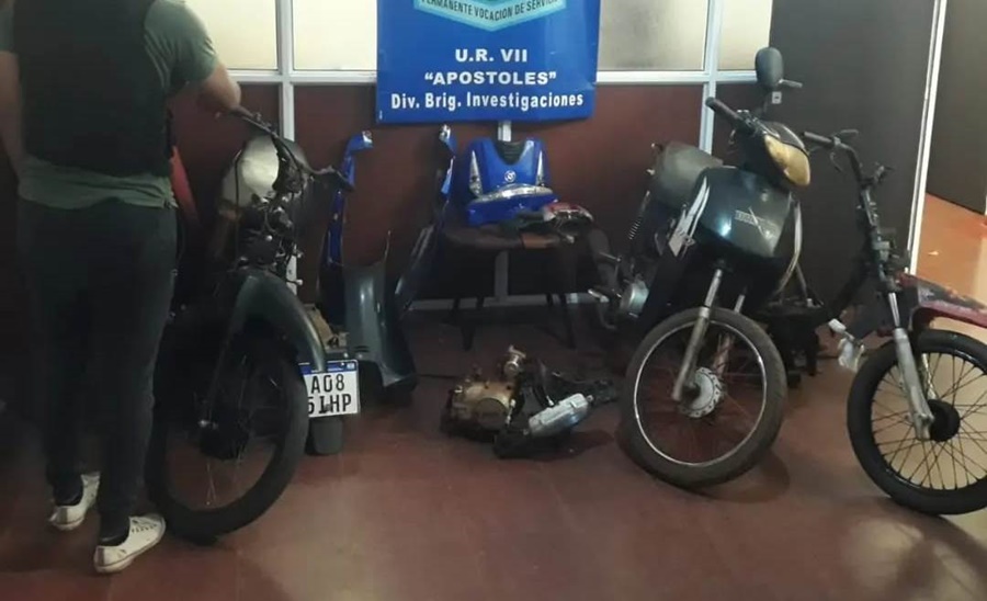 Desbarataron una red dedicada al robo, desarmado y venta de motopartes en Apóstoles, hay dos detenidos