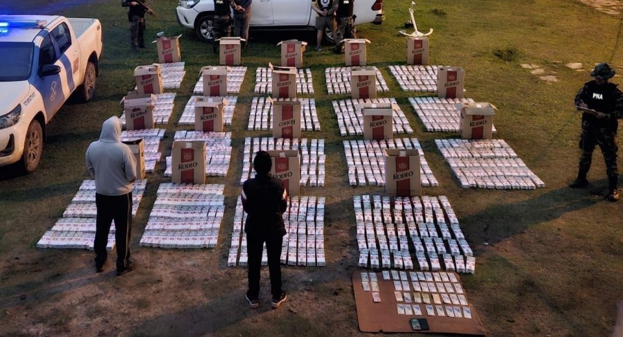 Prefectura Naval Argentina incautó 950 cartones de cigarrillos de origen ilegal en la provincia del Chaco