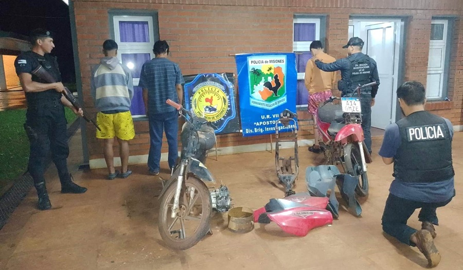 Apóstoles: Cayó una banda dedicada a la sustracción de motocicletas, motores, intercambio de partes y adulteración de motores y chasis