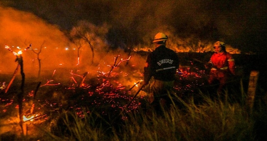 Posadas: Bomberos trabajaron para controlar incendio intencional de pastizales en Silicon Misiones