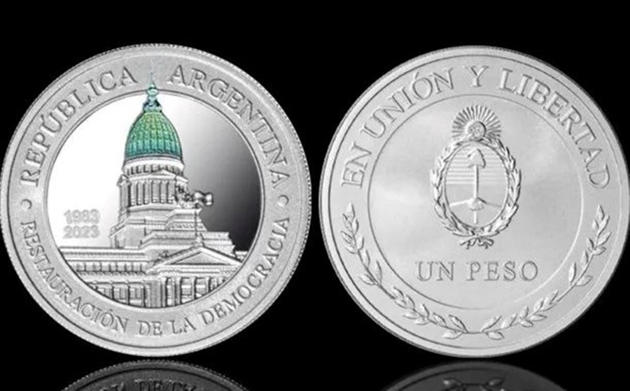 Todos los detalles: Emiten una moneda por el 40° aniversario de la Restauración de la Democracia