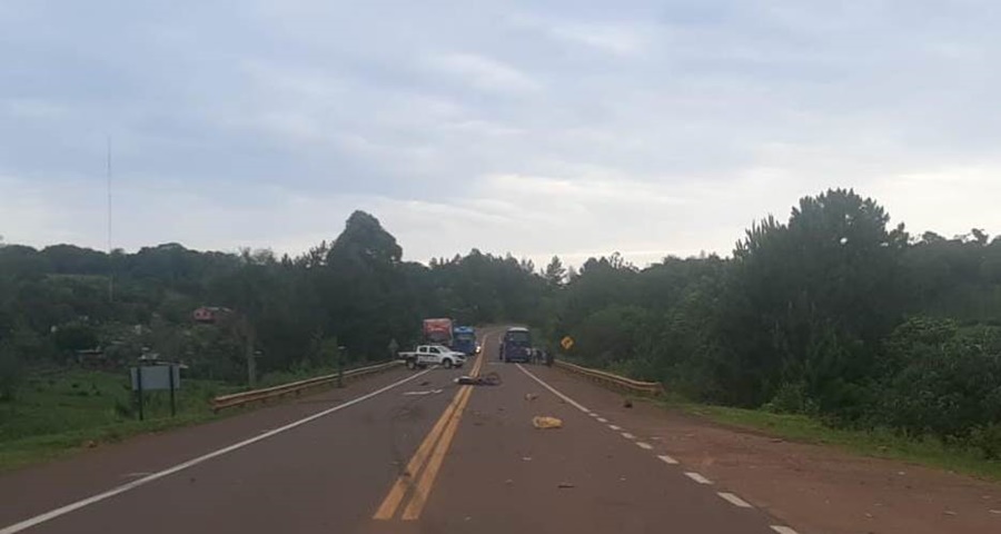 Misiones: Un motociclista de 37 años falleció al colisionar contra un colectivo sobre la Ruta Nacional N° 14 en San Pedro