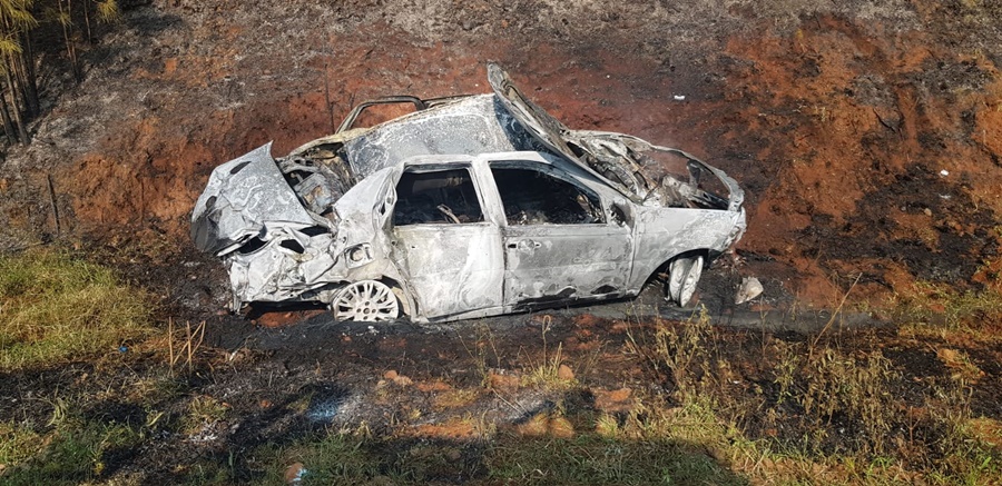 Misiones: Automovilista falleció tras el despiste e incendio de su vehículo, el siniestro ocurrió sobre la Ruta Nacional N° 14, en San Vicente