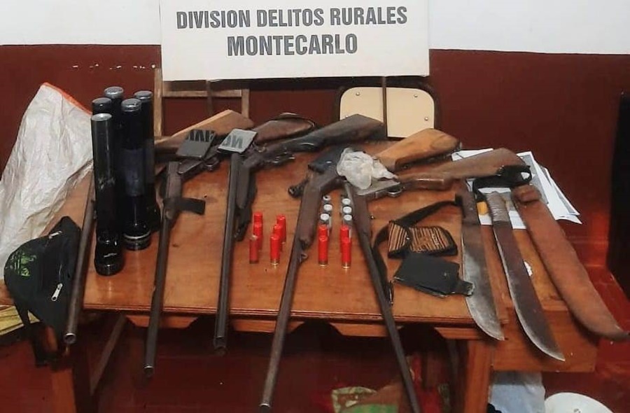 Un arsenal de armas secuestradas y cinco detenidos en operativos rurales
