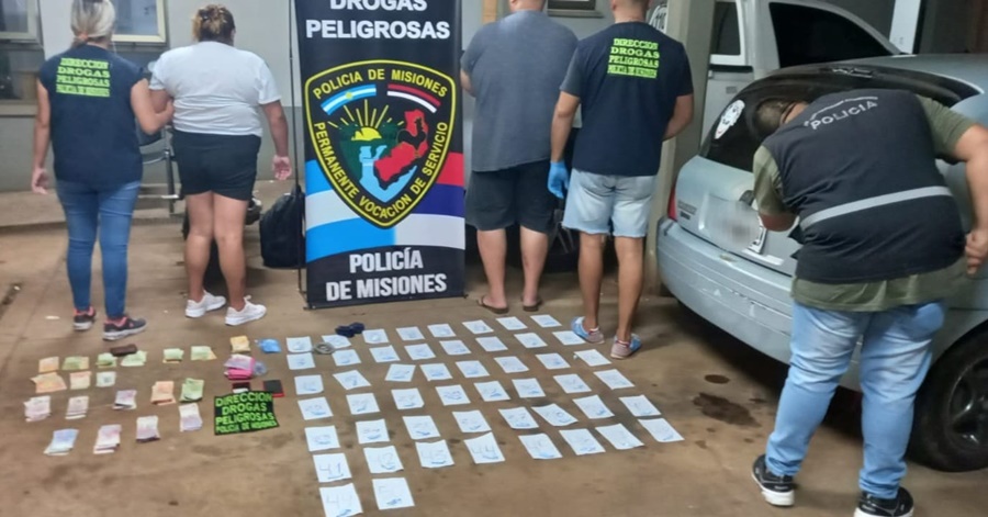 Detuvieron en Posadas a una pareja de narcodeliverys con cincuenta dosis de cocaína