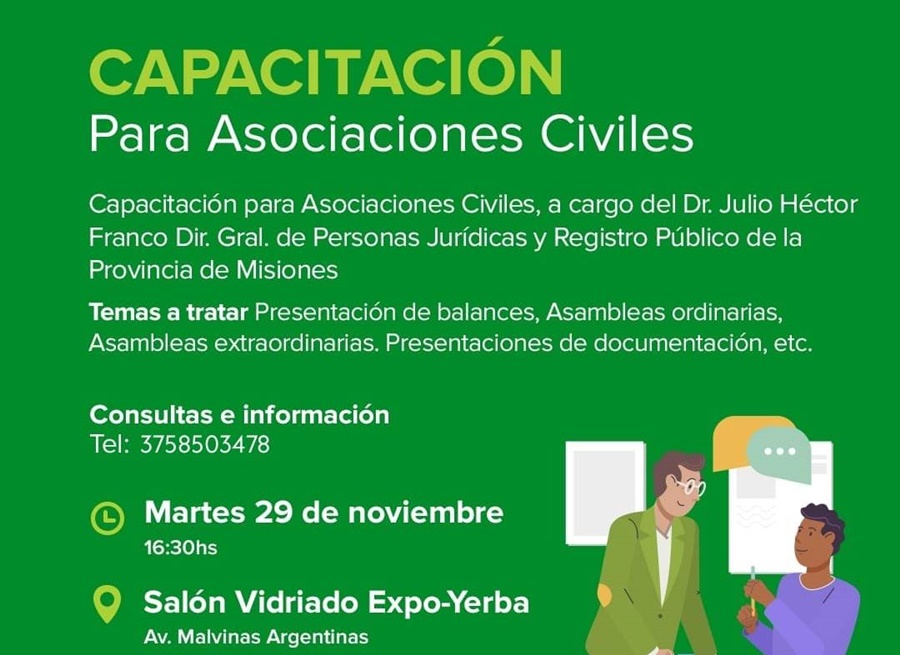 Apóstoles: Capacitación a asociaciones civiles